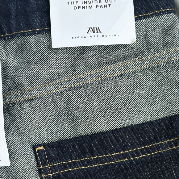 Zara High-Waist Loose Fit Jeans in Blue and Gray 24/32 brand new with tags $89 - Picture 3 of 3